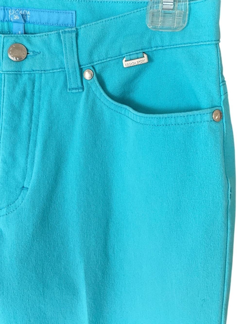 Escada Sport Turquoise Mid Rise Straight Leg Jeans EU 36 US 6